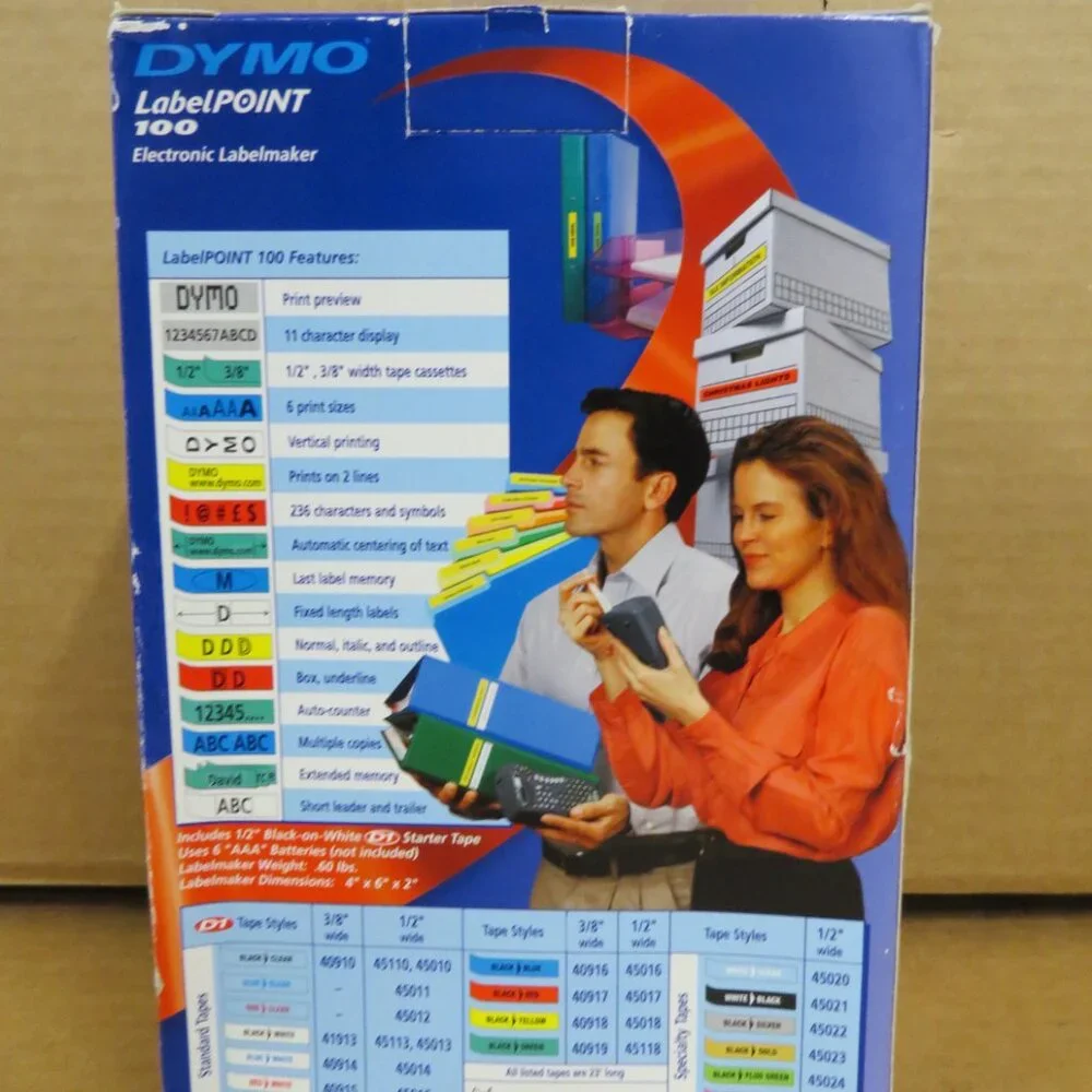 2002 Dymo Labelpoint 100 Label Printer And Tape Original Box NIB